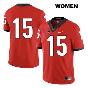 Women's Georgia Bulldogs NCAA #15 Lawrence Cager Nike Stitched Red Legend Authentic No Name College Football Jersey CJT2454UK